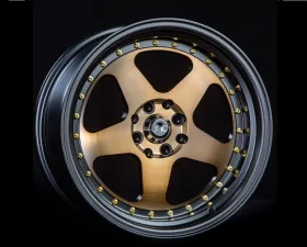 JNC JNC010 Wheel 17x9 4x100|4x114.3 25mm Matte Bronze w/ Black Lip & Gold Rivets
