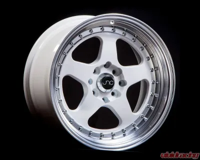 JNC JNC010 Wheel 15x9 4x100|4x114.3 20mm White w/ Machined Lip - 18515236294