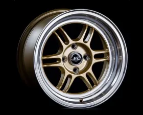 JNC JNC021 Wheel 15x8 4x100 25mm Gold w/ Machined Lip