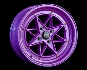 JNC JNC025 Wheel 15x8 4x100 25mm Candy Purple w/ Gold Rivets