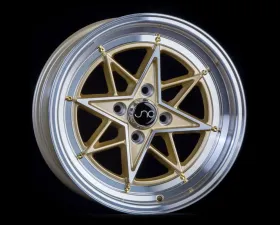 JNC JNC025 Wheel 15x8 4x100 25mm Gold w/ Machined Face