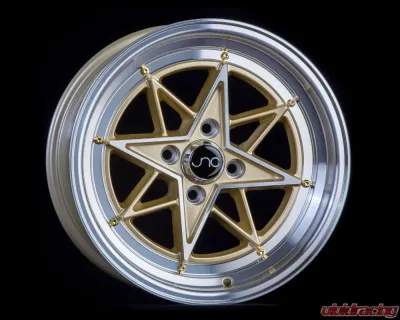 JNC JNC025 Wheel 15x8 4x100 25mm Gold w/ Machined Face - 24119066502