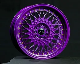 JNC JNC031 Wheel 15x8 4x100|4x114.3 20mm Candy Purple w/ Gold Rivets