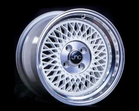 JNC JNC031 Wheel 15x8 4x100 20mm White w/ Machined Lip
