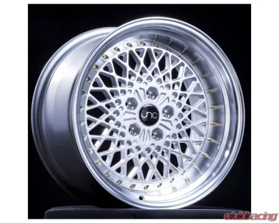 JNC JNC045 Wheel 18x9.75 5x114.3 20mm Silver w/ Machined Lip & Gold Rivets - 18515712518