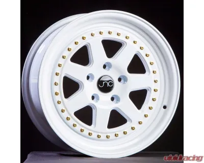 JNC JNC048 Wheel 17x8 5x114.3 30mm White w/ Gold Rivets - 21382586566