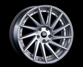 JNC JNC051 Wheel 18x9.5 5x100|5x114.3 35mm Silver w/ Brushed Face & Gold Rivets