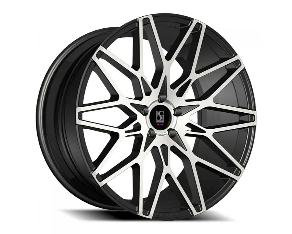 Koko Kuture Funen Wheel 22x9 5x127 | 5x5 30 Gloss Black Machined Face - 2290O30KOFUNMB