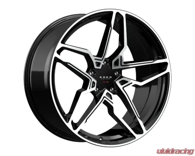 Koko Kuture Braga Wheel 22x10.5 5x115 20 Gloss Black Machined Face - 2215W20KOBRAMB