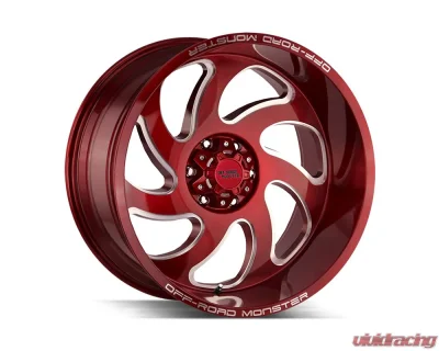 Off-Road Monster M07 Series Candy Red Wheel 22x12 5x127 | 5x5 -44mm - M07212527N44R