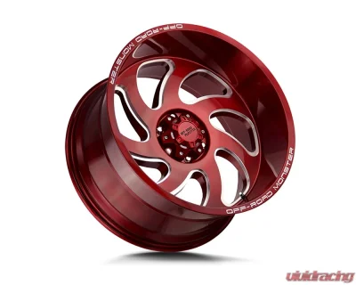 Off-Road Monster M07 Series Candy Red Wheel 24x12 5x139.7 -44mm - M07412539N44R