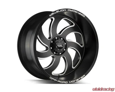 Off-Road Monster M07 Series Flat Black w/ CNC Milled Windows Wheel 20x10 -19mm - M070000N19BML