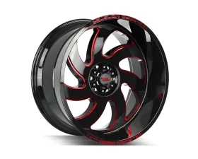 Off-Road Monster M07 Series Gloss Black w/ CNC Candy Red Tinted Clear Wheel 20x10 5x127 | 5x5 -19mm