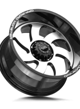 Off-Road Monster M07 Series Gloss Black Machined Face Wheel 22x12 -44mm                                     - M07212000N44GBM - Image 2