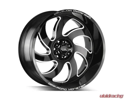 Off-Road Monster M07 Series Gloss Black w/ CNC Machined Accents Wheel 24x12 6x139.7 -44mm - M07412639N44GBML