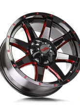 Off-Road Monster M08 Series Gloss Black w/ CNC Candy Red Tinted Clear Wheel 20x9 5x127 | 5x5 0mm                                     - M08052700GBMLR - Image 2