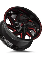 Off-Road Monster M09 Series Gloss Black w/ CNC Candy Red Tinted Clear Wheel 20x10 6x135/6x139.7 -12mm                                     - M090607N12GBMLR - Image 2