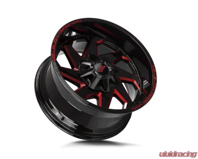 Off-Road Monster M09 Series Gloss Black w/ CNC Candy Red Tinted Clear Wheel 20x10 6x135/6x139.7 -12mm - M090607N12GBMLR