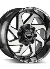 Off-Road Monster M09 Series Gloss Black Machined Face Wheel 20x10 -12mm                                     - M090000N12GBM - Image 2