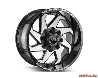 Off-Road Monster M09 Series Gloss Black Machined Face Wheel 20x10 -12mm - M090000N12GBM