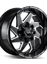 Off-Road Monster M09 Series Gloss Black w/ CNC Machined Accents Wheel 20x12 -44mm                                     - M09012000N44GBML - Image 2