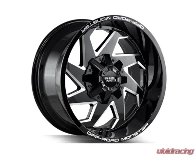 Off-Road Monster M09 Series Gloss Black w/ CNC Machined Accents Wheel 20x10 6x135/6x139.7 -12mm - M090607N12GBML