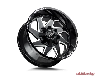 Off-Road Monster M09 Series Gloss Black w/ CNC Machined Accents Wheel 20x10 8x165.1 -12mm - M090865N12GBML