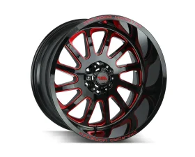 Off-Road Monster M17 Series Gloss Black w/ CNC Candy Red Tinted Clear Wheel 17x9 5x127 | 5x5 0mm