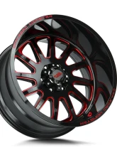 Off-Road Monster M17 Series Gloss Black w/ CNC Candy Red Tinted Clear Wheel 22x12 6x139.7 -44mm                                     - M17212639N44GBMLR - Image 2