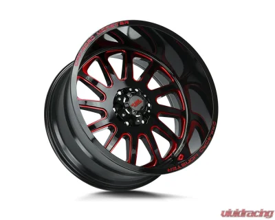 Off-Road Monster M17 Series Gloss Black w/ CNC Candy Red Tinted Clear Wheel 22x12 6x139.7 -44mm - M17212639N44GBMLR