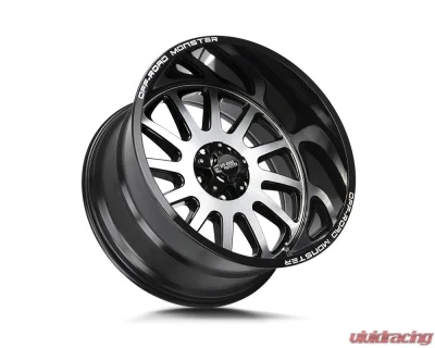 Off-Road Monster M17 Series Gloss Black Machined Face Wheel 22x12 5x127 | 5x5 -44mm - M17212527N44GBM