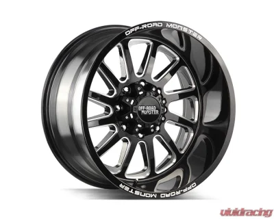 Off-Road Monster M17 Series Gloss Black w/ CNC Machined Accents Wheel 22x12 8-Lug -44mm - M17212800N44GBML