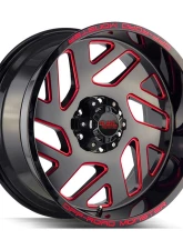 Off-Road Monster M19 Series Gloss Black w/ CNC Candy Red Tinted Clear Wheel 20x10 8x165.1 -19mm                                     - M190865N19GBMLR - Image 2