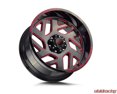 Off-Road Monster M19 Series Gloss Black w/ CNC Candy Red Tinted Clear Wheel 22x12 -44mm - M19212000N44GBMLR