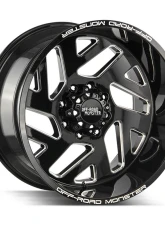 Off-Road Monster M19 Series Gloss Black w/ CNC Machined Accents Wheel 20x10 8x165.1 -19mm                                     - M190865N19GBML - Image 2