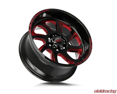 Off-Road Monster M22 Series Gloss Black w/ CNC Candy Red Tinted Clear Wheel 22x12 -44mm - M22212000N44GBMLR