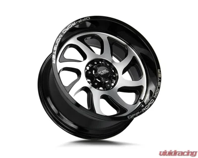 Off-Road Monster M22 Series Gloss Black Machined Face Wheel 22x12 6x139.7 -44mm - M22212639N44GBM