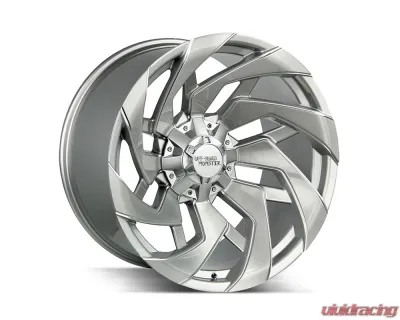 Off-Road Monster M24 Series Brushed Face Silver Wheel 20x10 8x165.1/8x170 -19mm - M240867N19BFS