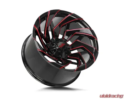 Off-Road Monster M24 Series Gloss Black w/ CNC Candy Red Tinted Clear Wheel 20x10 6x135/6x139.7 -19mm - M240607N19GBMLR