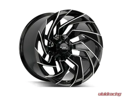 Off-Road Monster M24 Series Gloss Black w/ CNC Machined Accents Wheel 22x12 8x165.1/8x180 -44mm - M24212885N44GBML