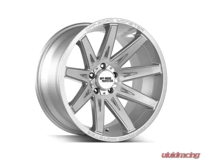 Off-Road Monster M25 Series Brushed Face Silver Wheel 20x10 5x127 | 5x5 -19mm - M250527N19BFS