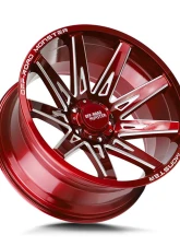 Off-Road Monster M25 Series Candy Red w/ Milled Spokes Wheel 20x10 6x139.7 -19mm                                     - M250639N19RML - Image 2