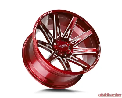 Off-Road Monster M25 Series Candy Red w/ Milled Spokes Wheel 20x10 6x139.7 -19mm - M250639N19RML