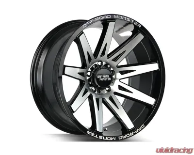 Off-Road Monster M25 Series Gloss Black Machined Face Wheel 22x12 6x135 -44mm - M25212635N44GBM