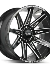 Off-Road Monster M25 Series Gloss Black w/ CNC Machined Accents Wheel 20x10 -19mm                                     - M250000N19GBML - Image 2