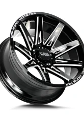 Off-Road Monster M25 Series Gloss Black w/ CNC Machined Accents Wheel 20x10 -19mm                                     - M250000N19GBML - Image 2