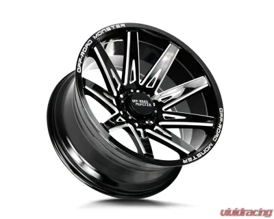 Off-Road Monster M25 Series Gloss Black w/ CNC Machined Accents Wheel 20x10 -19mm - M250000N19GBML