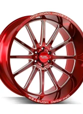 Off-Road Monster M26 Series Candy Red w/ Milled Spokes Wheel 26x12 6x139.7 -44mm                                     - M26612639N44RML - Image 2