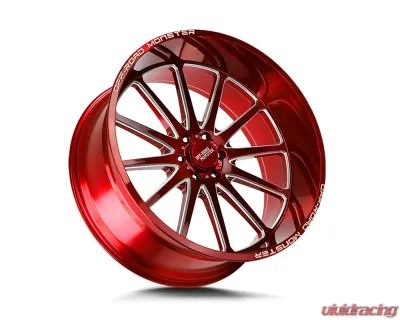 Off-Road Monster M26 Series Candy Red w/ Milled Spokes Wheel 26x12 6x139.7 -44mm - M26612639N44RML