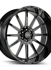 Off-Road Monster M26 Series Gloss Black w/ CNC Machined Accents Wheel 26x12 6x135 -44mm                                     - M26612635N44GBML - Image 2